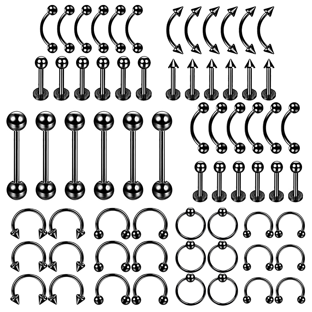 Body Jewelry Nipple Rings - ชุดเจาะแบบมืออาชีพ6ชิ้นสแตนเลส14g 16g ห่วงเจาะหัวนม tragus หัวนม tragus