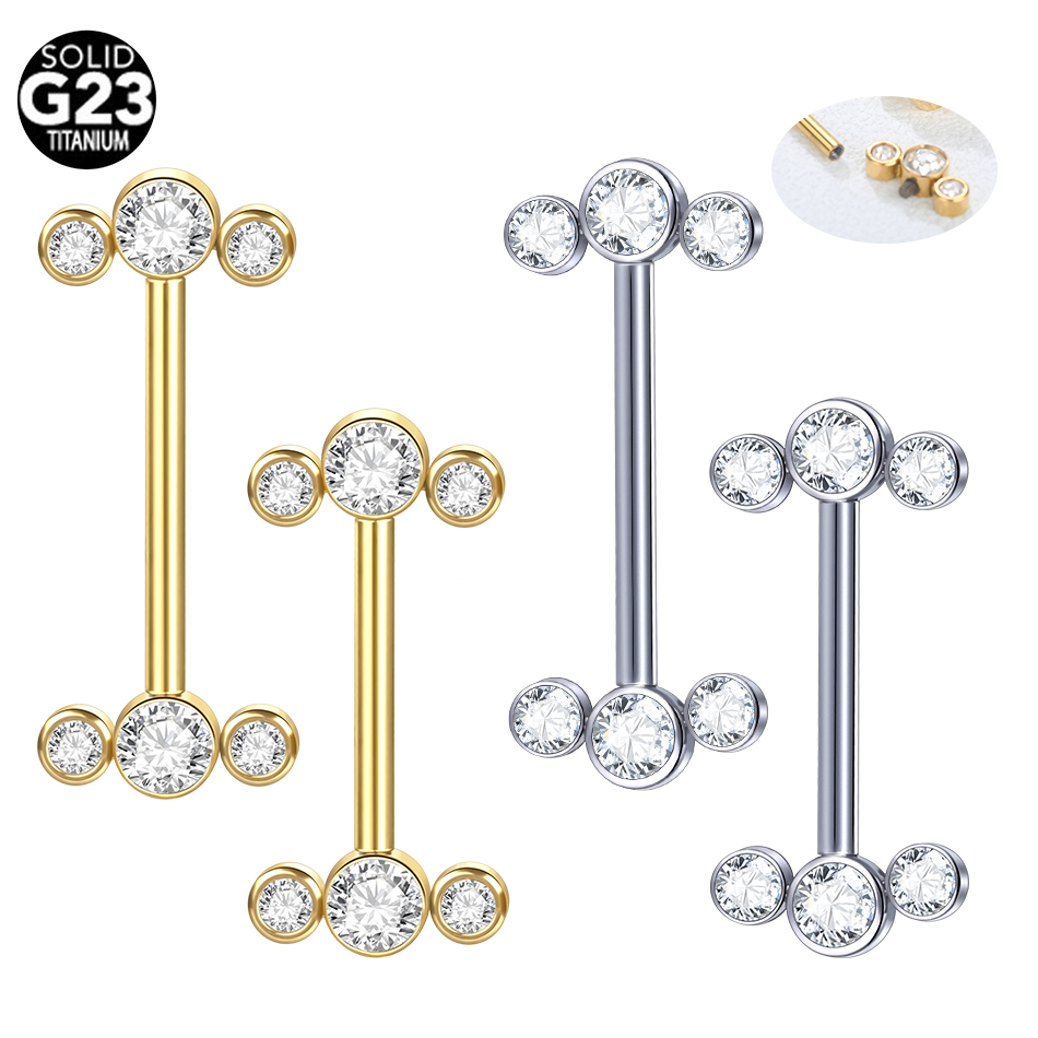Body Jewelry Nipple Rings - 1/5PCS G23 ไทเทเนียม PIERC Gold สีแหวน