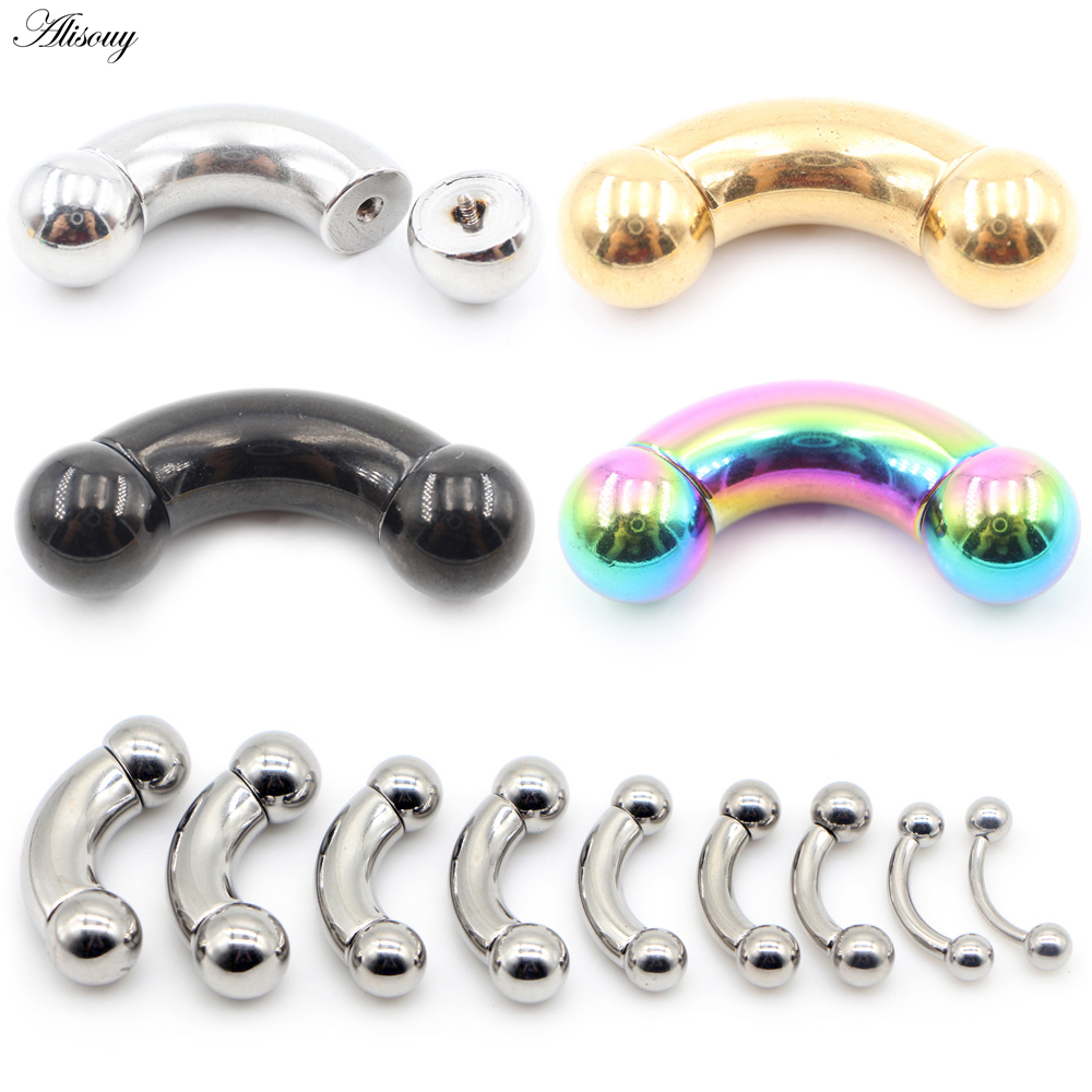 Nipple Bar Curved - จิวเจาะจมูก/หู/คิ้ว/ใบหู อลิซูย์ 1 ชิ้น ทำจากสแตนเลส ขนาดใหญ่