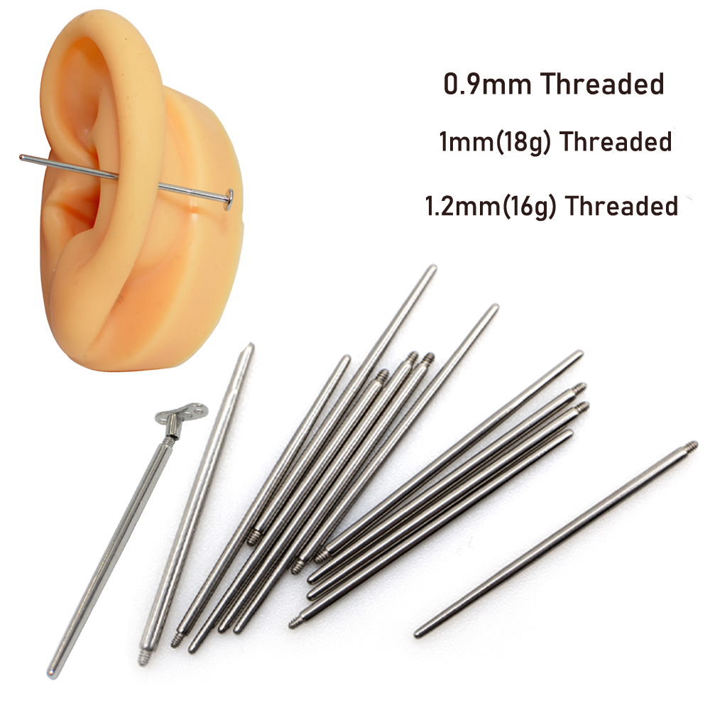 Body Jewelry Dermal - 316L สแตนเลสสตีลใส่ PIN TAPER เกลียว Labret