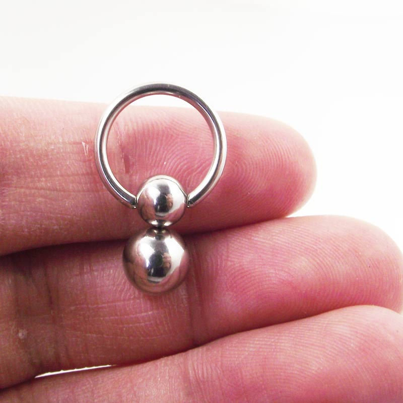 Nipple Bar Curved - 1 ชิ้นสแตนเลสสตีลDouble Ball Cucurbitมะระแหวนคิ้วโค้งTragus EARเจาะPAแหวนจุกนมบาร์ริมฝีปากBODYเครื่องประดับ