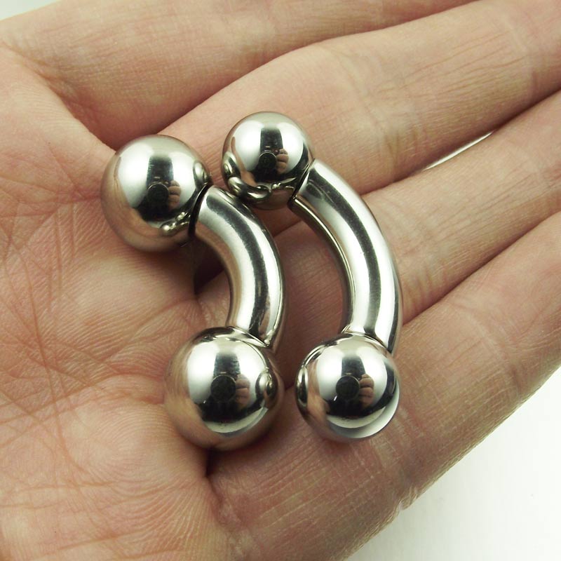 Nipple Bar Curved - SaYao สั้น Bar Big Ball สแตนเลสเหล็กตรง