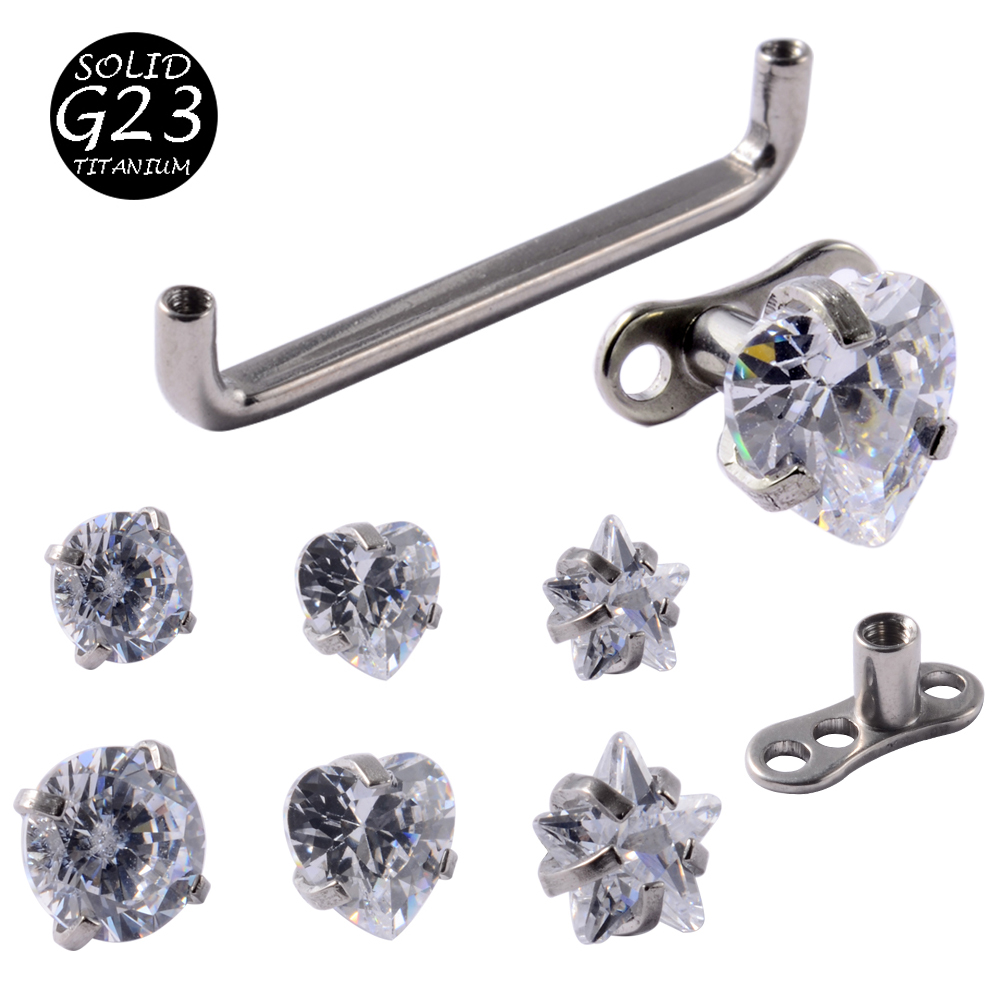 Body Jewelry Dermal - 1ชิ้น G23 Titanium Dermal Anchor Diver