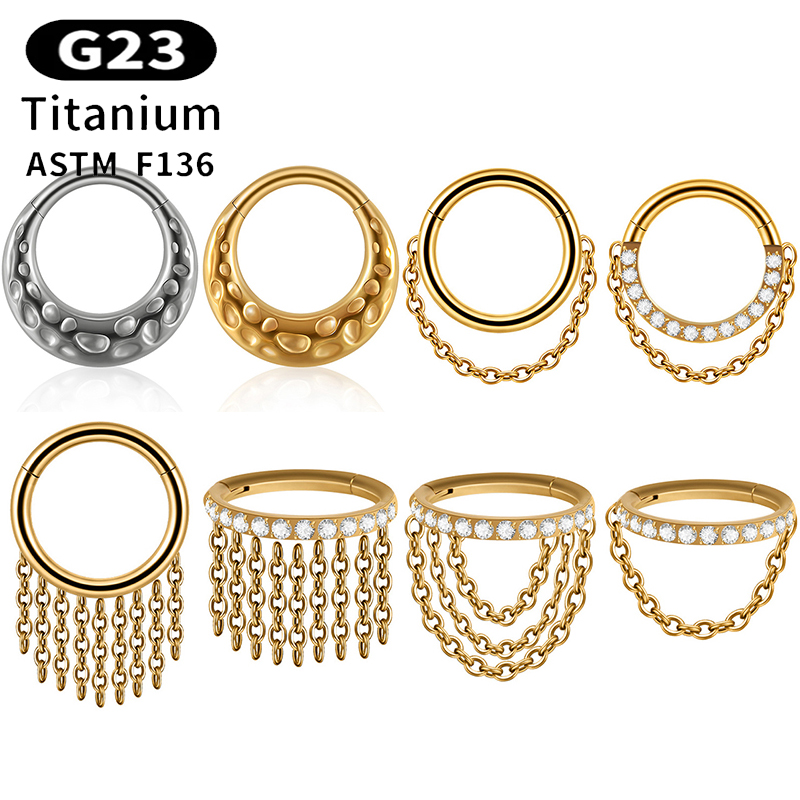 Body Jewelry Nose Ring - แหวนจมูกไทเทเนียม G23 1 ชิ้น เครื่องประดับร่างกาย ต่างหูแบบห่วง
