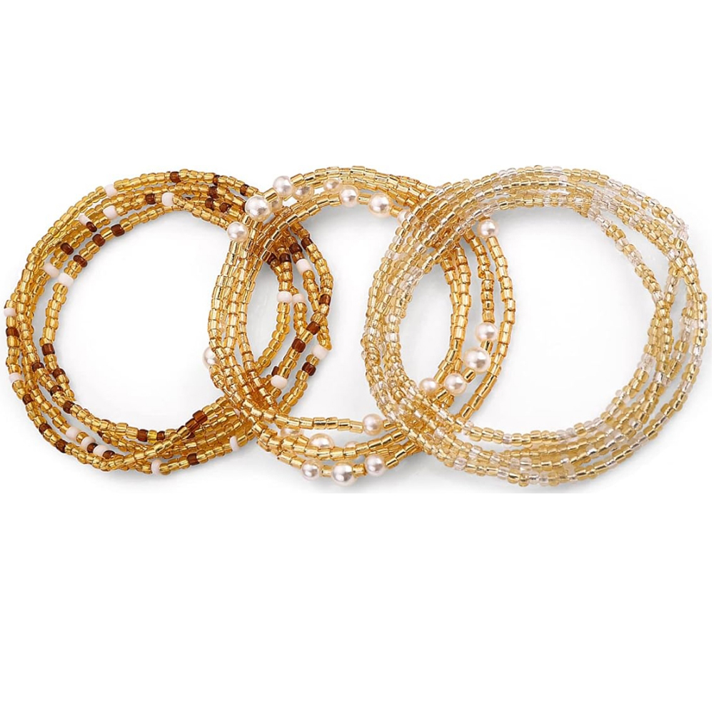 Body Jewelry By The Chain Gang - ลูกปัดคาดเอวสำหรับผู้หญิง ลูกปัดคาดหน้าท้อง สายยางยืด ชุดโซ่คาดเอวสไตล์แอฟริกันสำหรับผู้หญิง เครื่องประดับร่างกาย ชุดบิกินี่