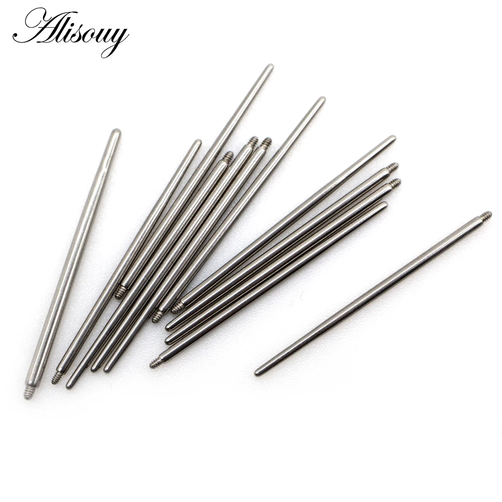 Body Jewelry Dermal - เข็มเจาะสแตนเลสแบบเกลียวปลายแหลม 10 ชิ้น/ชุด สำหรับเจาะหู จมูก ริมฝีปาก