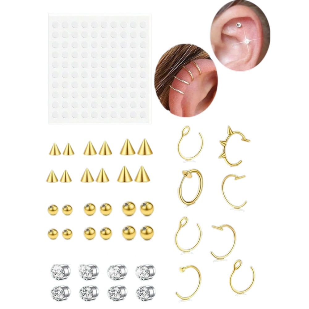 Body Jewelry Nose Ring - แหวนจมูกปลอม แหวนเจาะจมูกปลอมสำหรับผู้หญิง คลิปหนีบจมูกแบบไม่ต้องเจาะ เครื่องประดับเจาะร่างกายปลอม