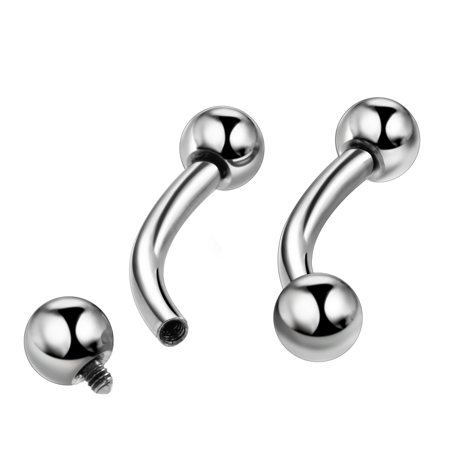 1PC 100% ไทเทเนียมเจาะคิ้วแหวน - Eyebrow Curved Barbell บทวิจารณ์และราคา
