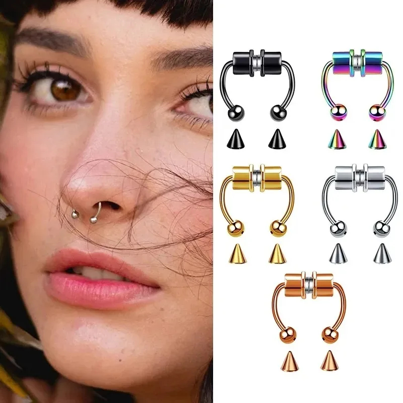 1/2/3 ชิ้น แหวนจมูกแม่เหล็กปลอ - Body Jewelry Nose Ring บทวิจารณ์และราคา