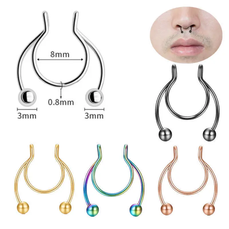 U รูปแหวนจมูกปลอม Hip Hoop Sep - Body Jewelry Nose Ring บทวิจารณ์และราคา