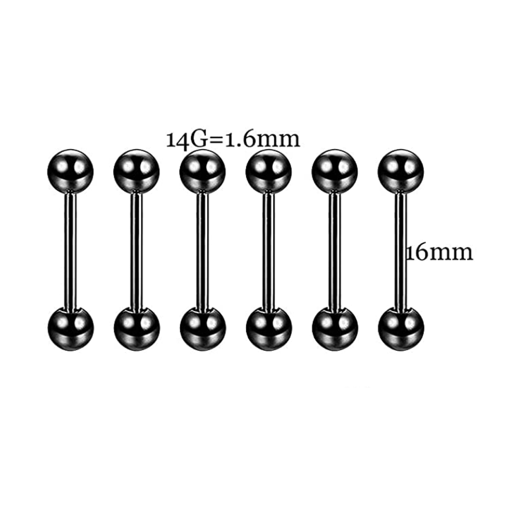 ชุดเจาะแบบมืออาชีพ6ชิ้นสแตนเลส - Body Jewelry Nipple Rings บทวิจารณ์และราคา