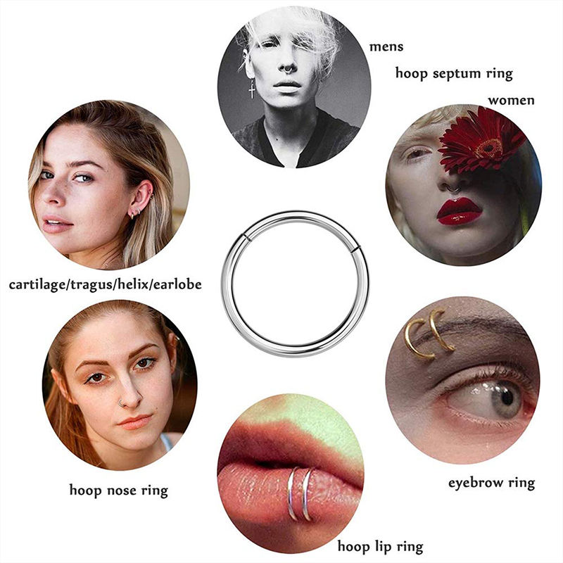แหวนจมูกแบบคลิกเกอร์ 16G 316L  - Body Jewelry Nose Ring บทวิจารณ์และราคา
