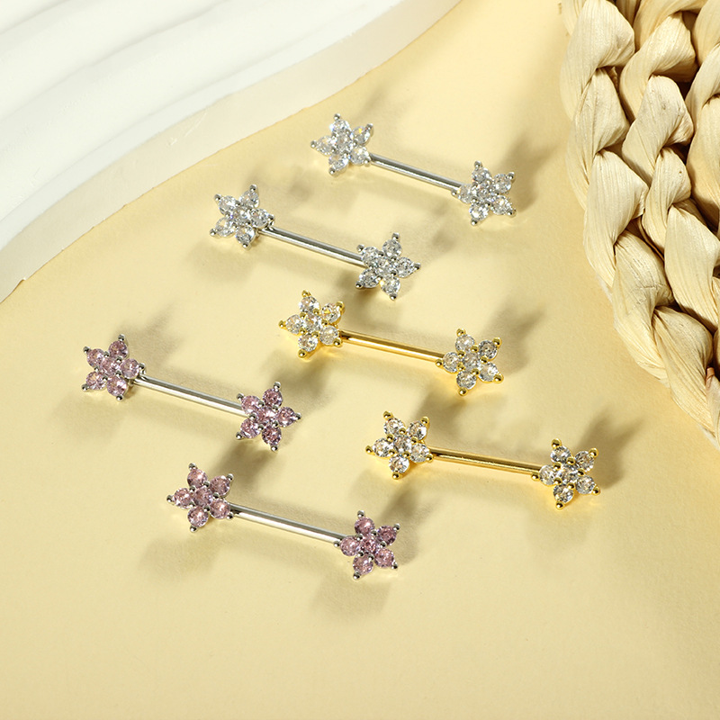 แหวนจิวเจาะหัวนมรูปหัวใจสีชมพู - Body Jewelry Nipple Rings บทวิจารณ์และราคา