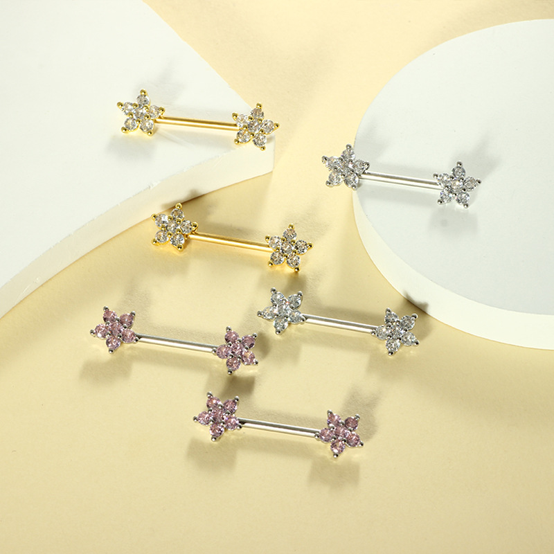 แหวนจิวเจาะหัวนมรูปหัวใจสีชมพู - Body Jewelry Nipple Rings บทวิจารณ์และราคา