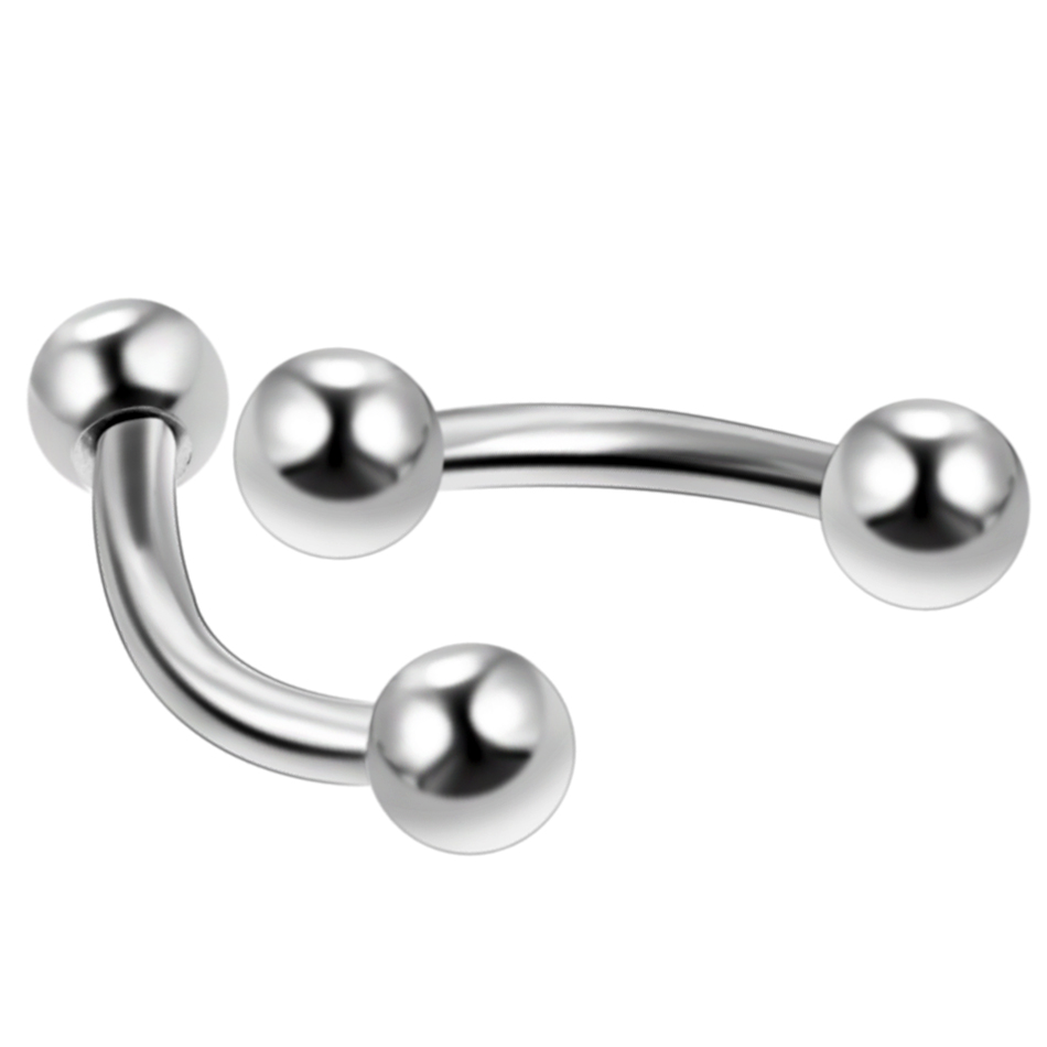 10 ชิ้น/ล็อตเหล็กคิ้วกล้วยเจาะ - Eyebrow Curved Barbell บทวิจารณ์และราคา