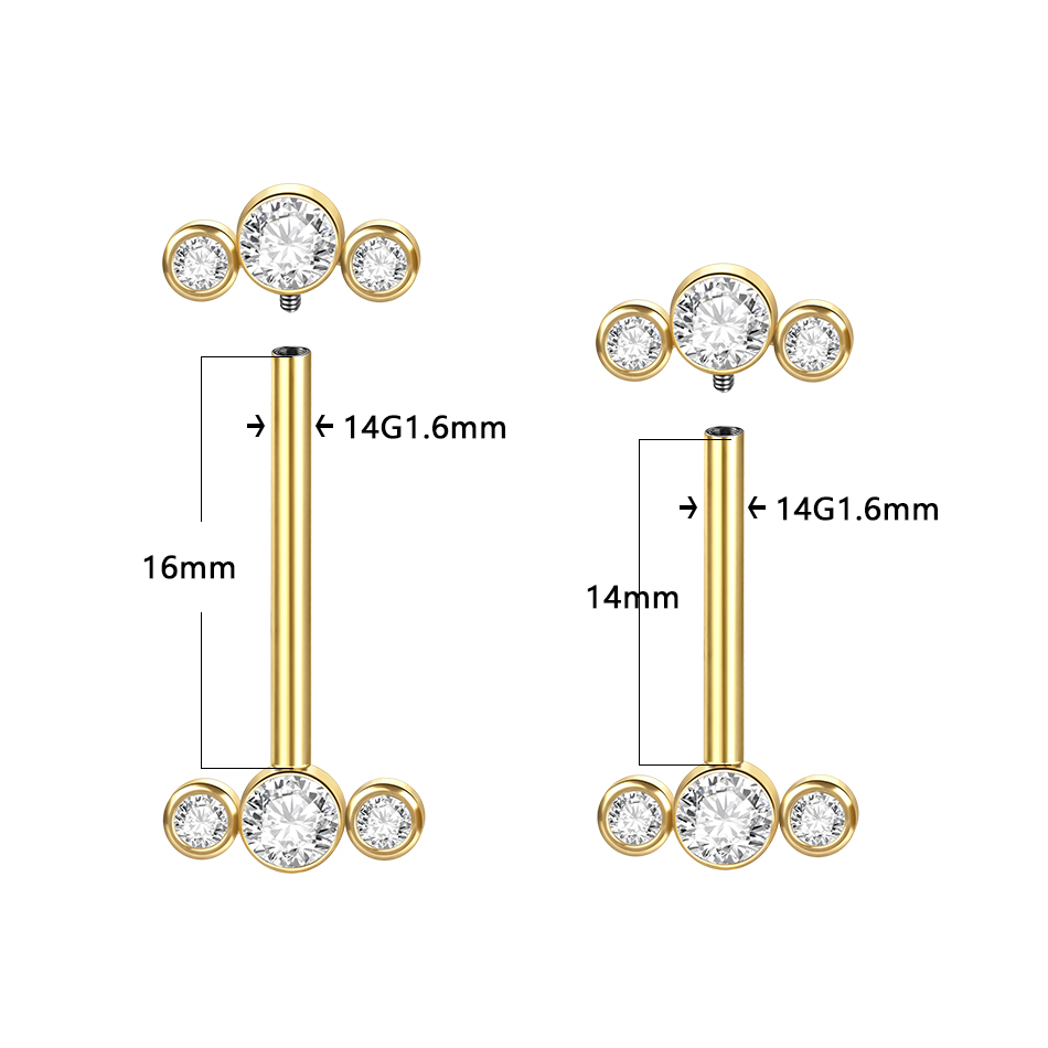 1/5PCS G23 ไทเทเนียม PIERC Gol - Body Jewelry Nipple Rings บทวิจารณ์และราคา