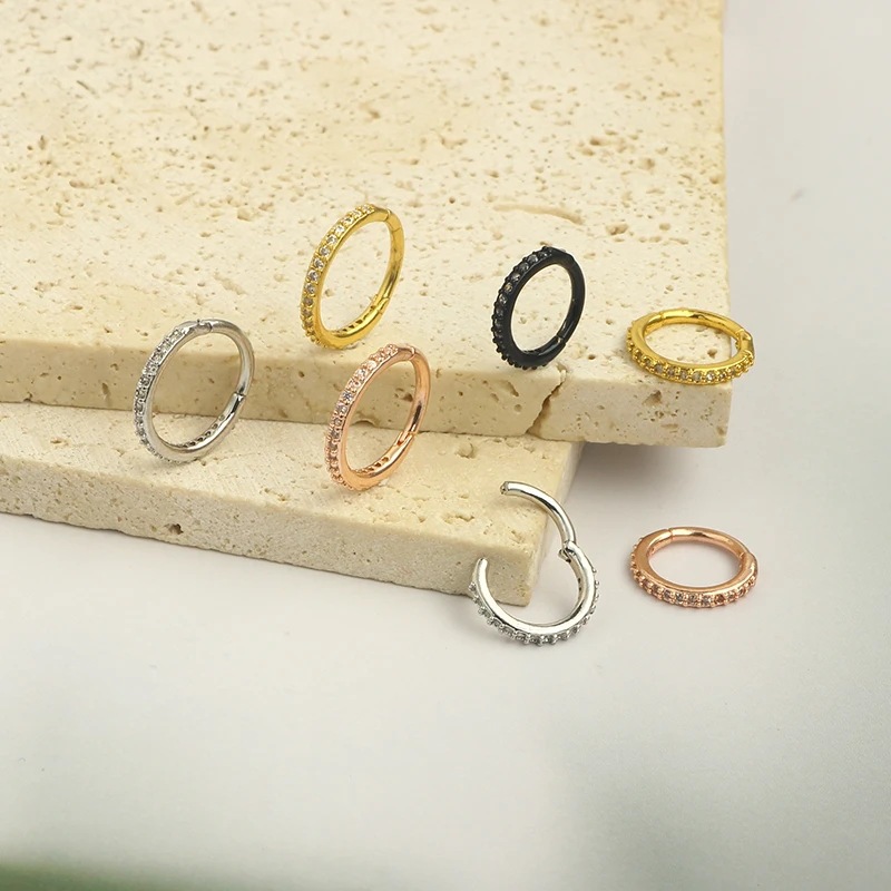 แหวนจมูกใส 16G ประดับเพชร CZ ว - Body Jewelry Nose Ring บทวิจารณ์และราคา