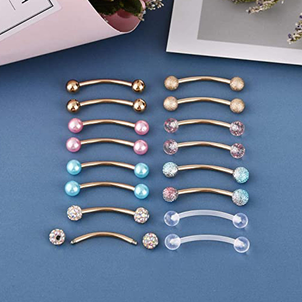 16G สแตนเลสสตีลยาวแหวนจุกนมโค้ - Nipple Bar Curved บทวิจารณ์และราคา