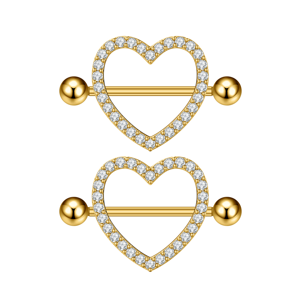 จิวเจาะหัวนมรูปหัวใจแบบเกลียว  - Body Jewelry Nipple Rings บทวิจารณ์และราคา
