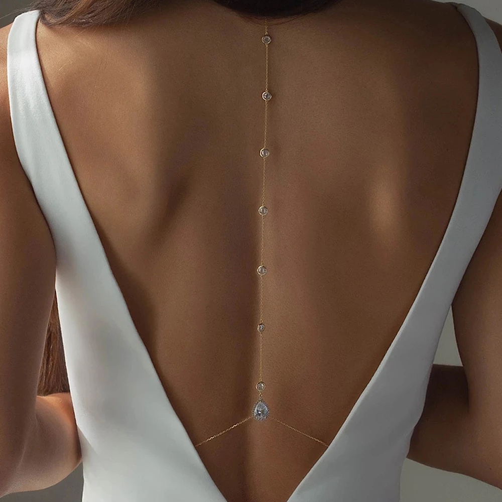 Stonefans สร้อยคอโซ่หลังคริสตั - Body Jewelry For Backless Dress บทวิจารณ์และราคา