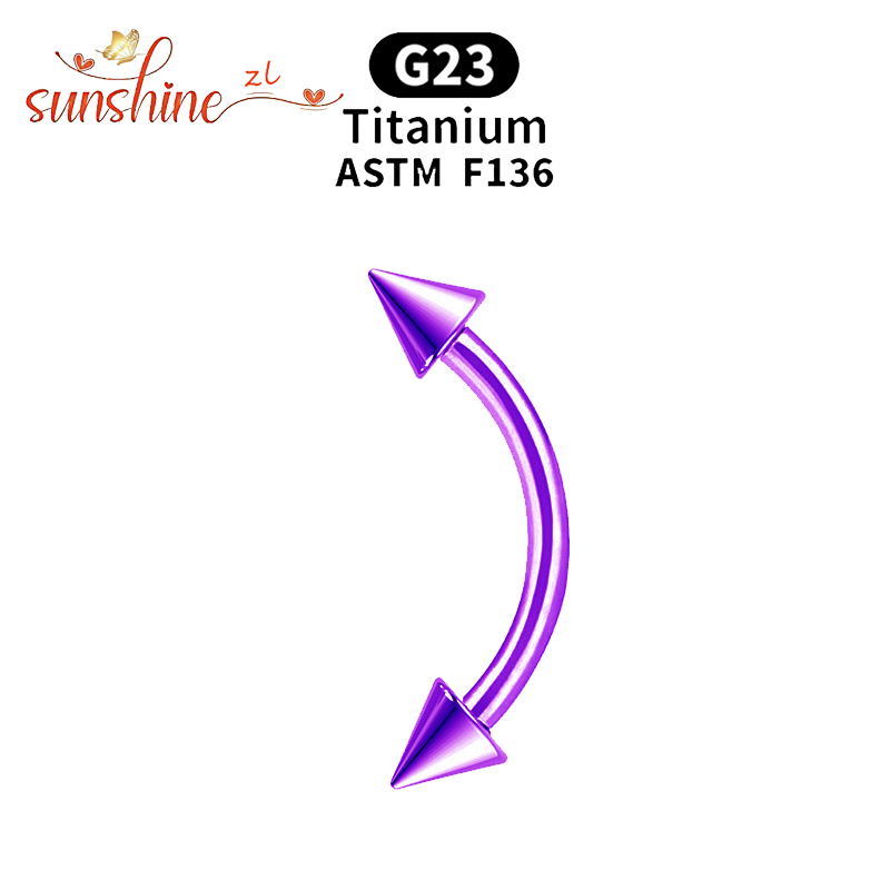 1PC G23 ไทเทเนียม SPIKE โค้ง B - Eyebrow Curved Barbell บทวิจารณ์และราคา