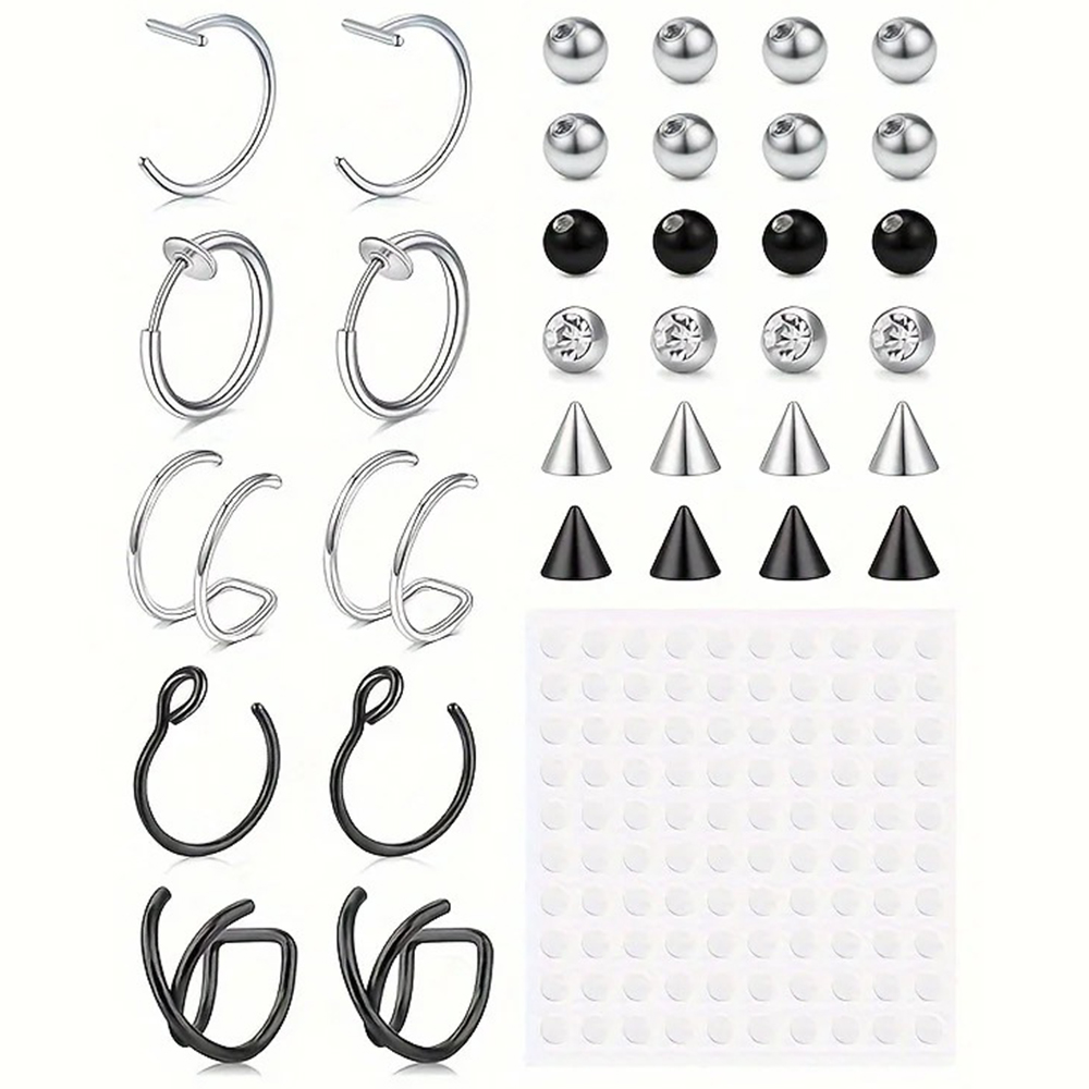 เครื่องประดับเจาะปลอม แหวนเจาะ - Body Jewelry Nose Ring บทวิจารณ์และราคา