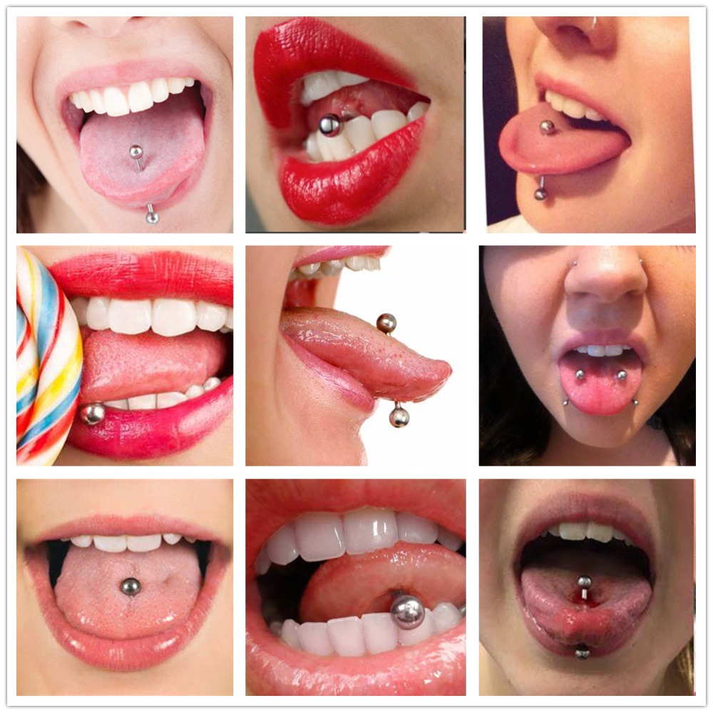 1/5PCS ไทเทเนียมด้ายภายนอกลิ้น - Body Jewelry Nipple Rings บทวิจารณ์และราคา