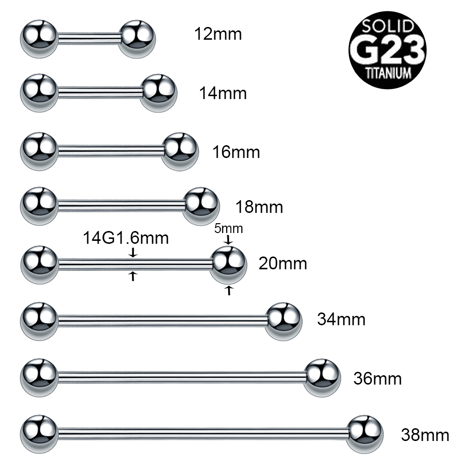 1/5PCS ไทเทเนียมด้ายภายนอกลิ้น - Body Jewelry Nipple Rings บทวิจารณ์และราคา