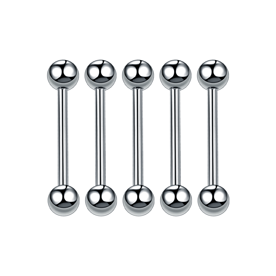 1/5PCS ไทเทเนียมด้ายภายนอกลิ้น - Body Jewelry Nipple Rings บทวิจารณ์และราคา