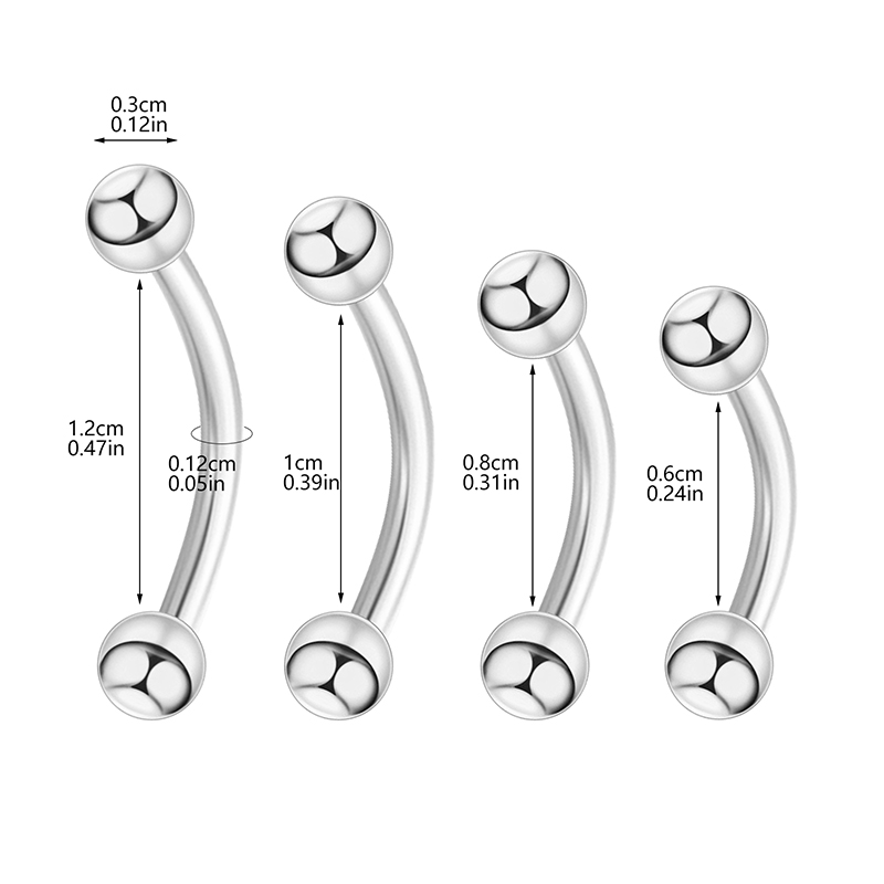 เครื่องประดับบาร์เบลสแตนเลสทรง - Eyebrow Curved Barbell บทวิจารณ์และราคา