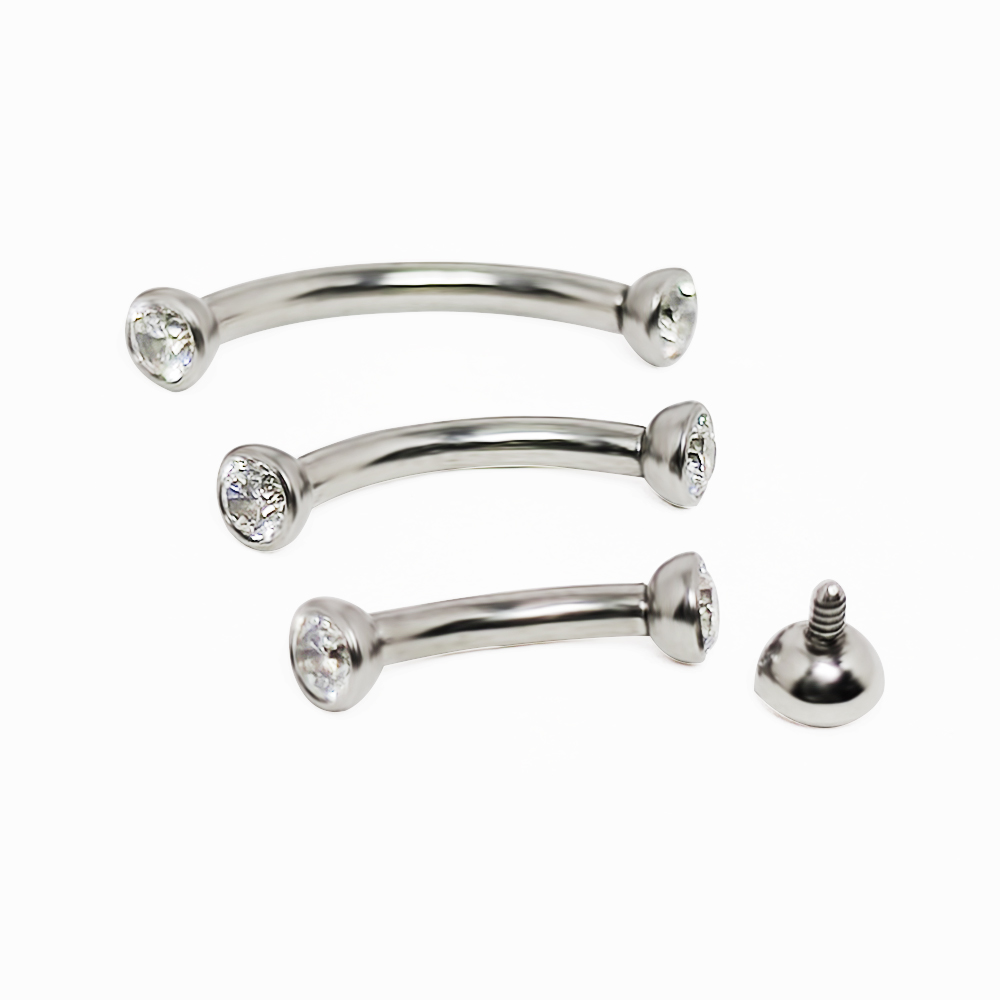 F136 ไทเทเนียมเจาะคิ้ว zircon  - Eyebrow Curved Barbell บทวิจารณ์และราคา