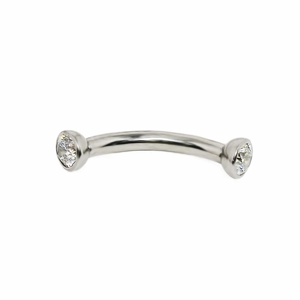 F136 ไทเทเนียมเจาะคิ้ว zircon  - Eyebrow Curved Barbell บทวิจารณ์และราคา