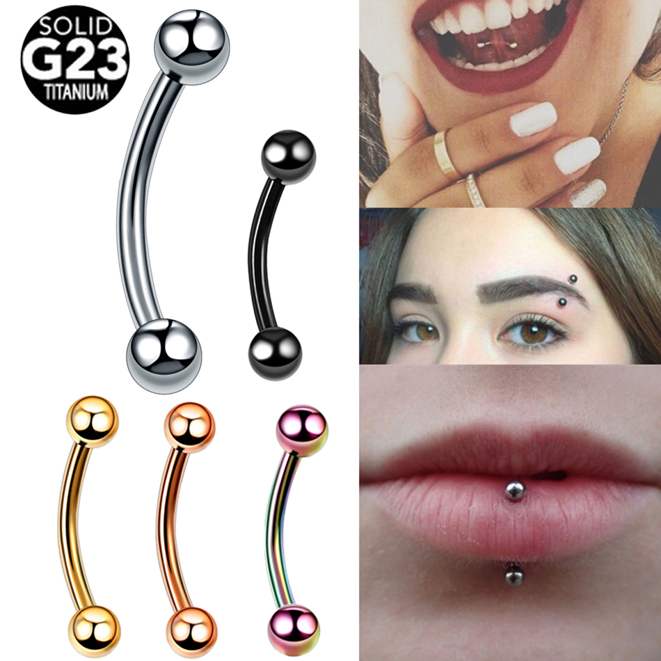จิวเจาะคิ้วไทเทเนียม 1 ชิ้น แบ - Eyebrow Curved Barbell บทวิจารณ์และราคา