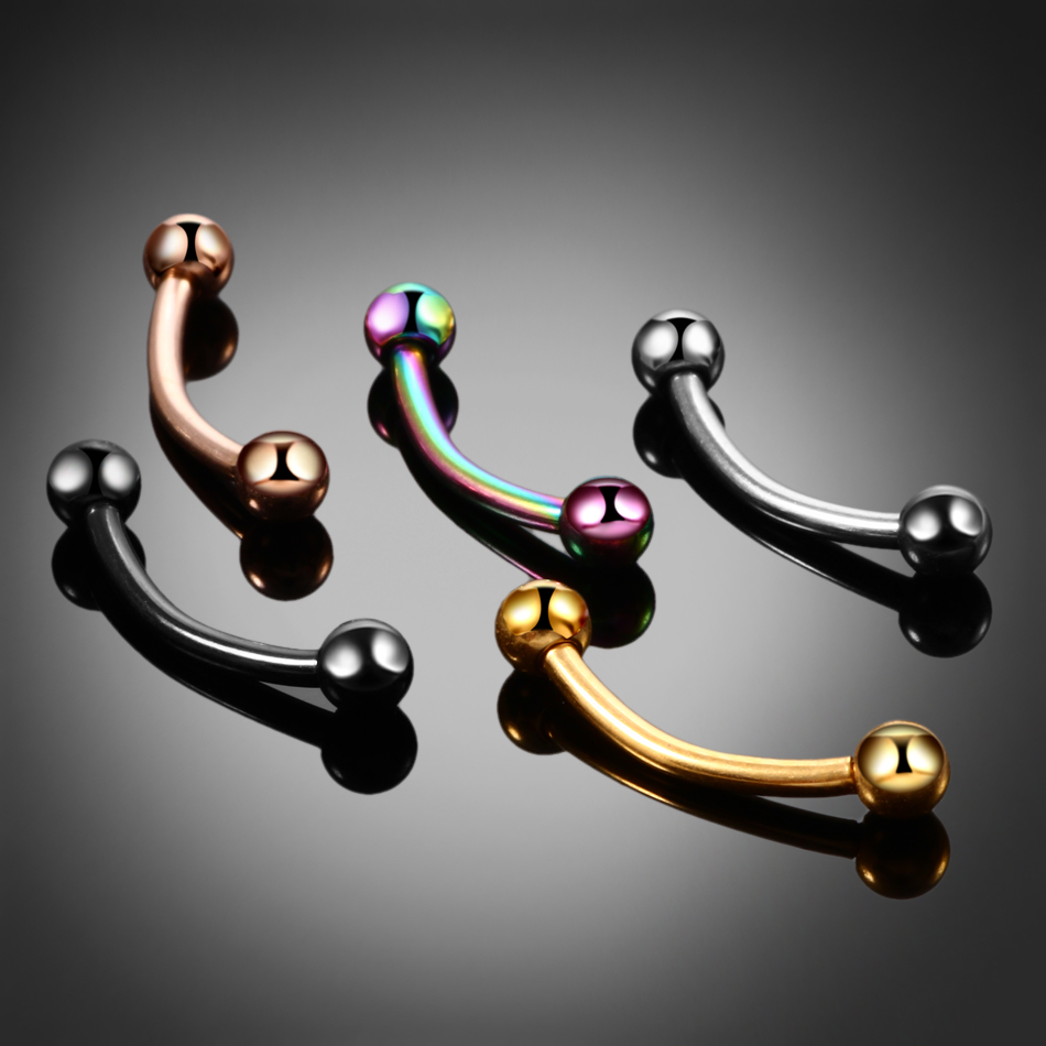 จิวเจาะคิ้วไทเทเนียม 1 ชิ้น แบ - Eyebrow Curved Barbell บทวิจารณ์และราคา