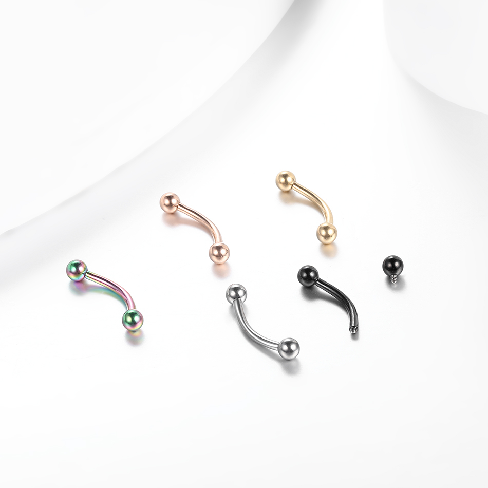 10 ชิ้น/ล็อต G23 ไทเทเนียมคิ้ว - Eyebrow Curved Barbell บทวิจารณ์และราคา