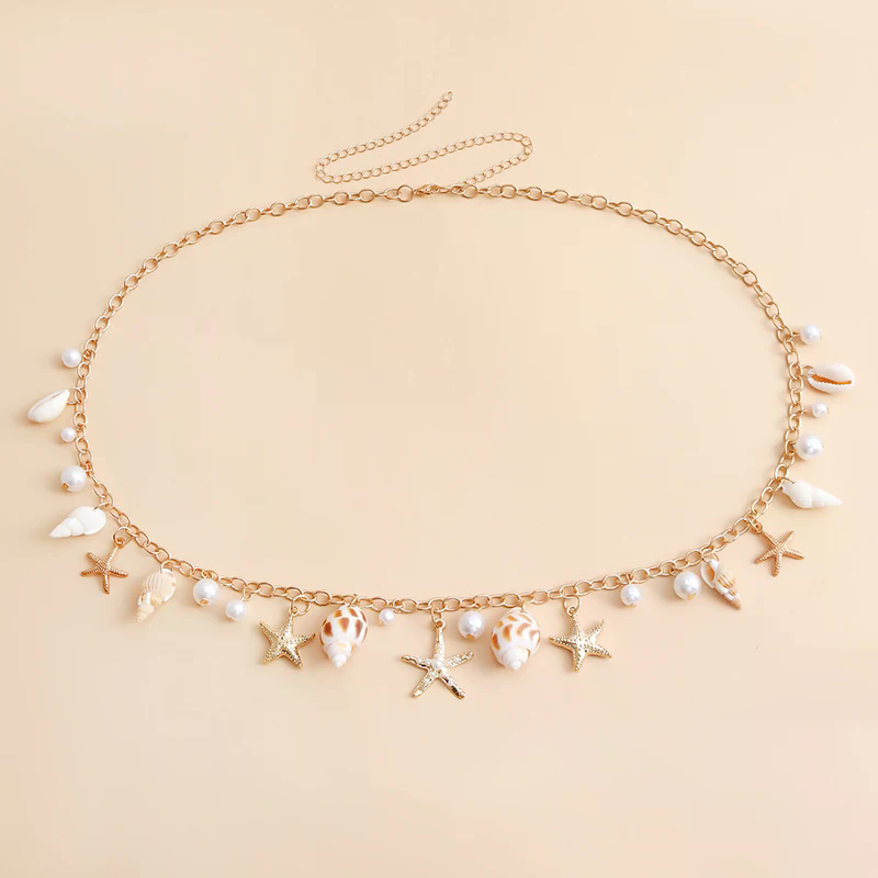 สร้อยเอวโลหะผสมลายเปลือกหอยปลา - Body Jewelry Hot บทวิจารณ์และราคา