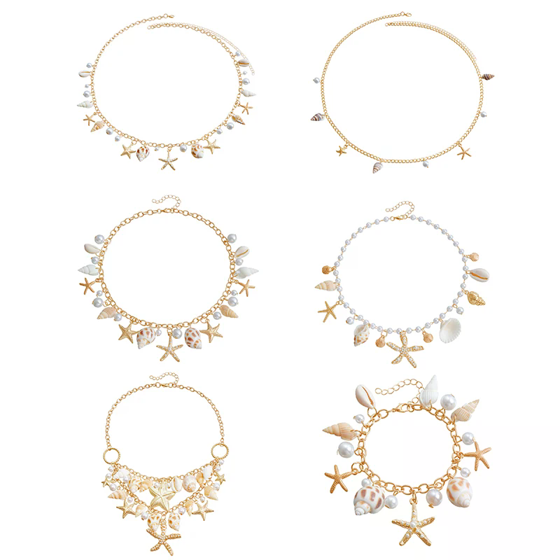 สร้อยเอวโลหะผสมลายเปลือกหอยปลา - Body Jewelry Hot บทวิจารณ์และราคา