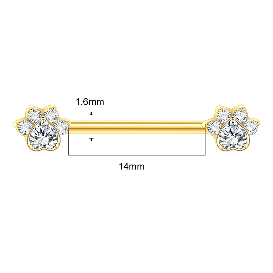 ต่างหูเจาะหัวนมไทเทเนียมรูปดอก - Body Jewelry Nipple Rings บทวิจารณ์และราคา
