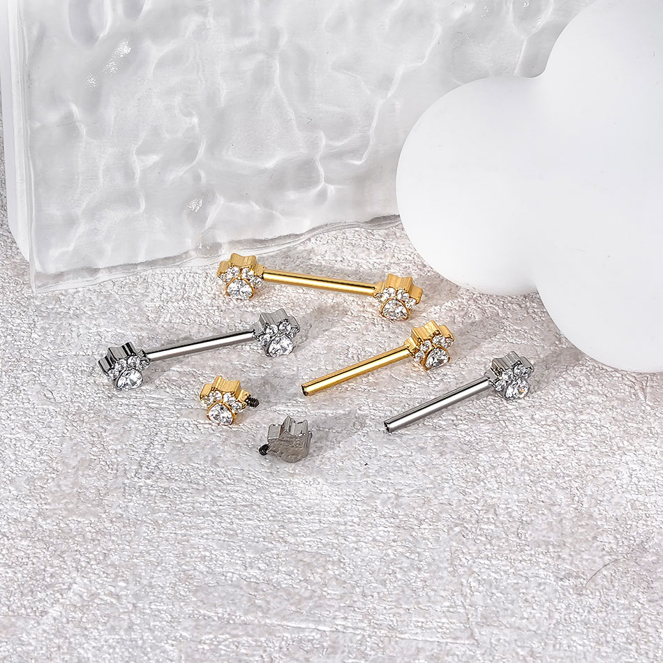 ต่างหูเจาะหัวนมไทเทเนียมรูปดอก - Body Jewelry Nipple Rings บทวิจารณ์และราคา