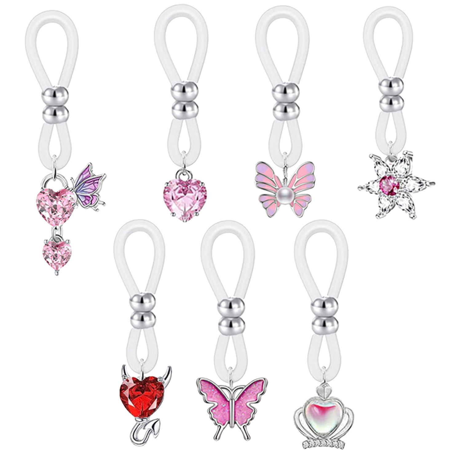 ห่วงเจาะหัวนมปลอมรูปหัวใจและผี - Body Jewelry Nipple Rings บทวิจารณ์และราคา