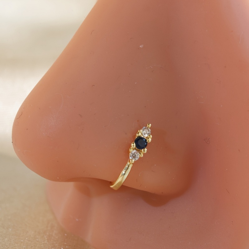 ชุดคลิปหนีบจมูกเพทายสีน้ำเงิน  - Body Jewelry Nose Ring บทวิจารณ์และราคา
