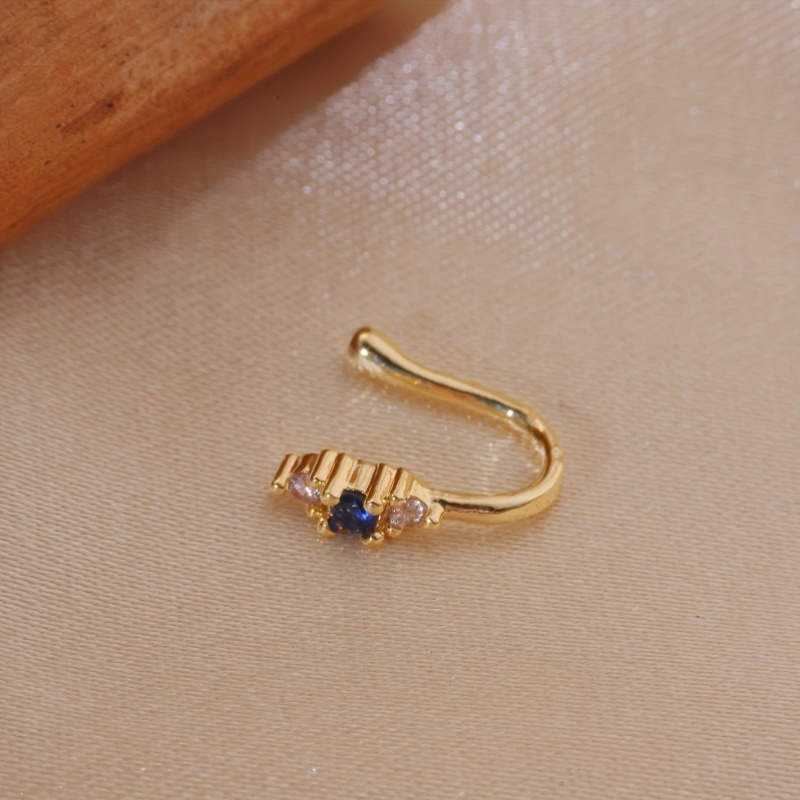 ชุดคลิปหนีบจมูกเพทายสีน้ำเงิน  - Body Jewelry Nose Ring บทวิจารณ์และราคา