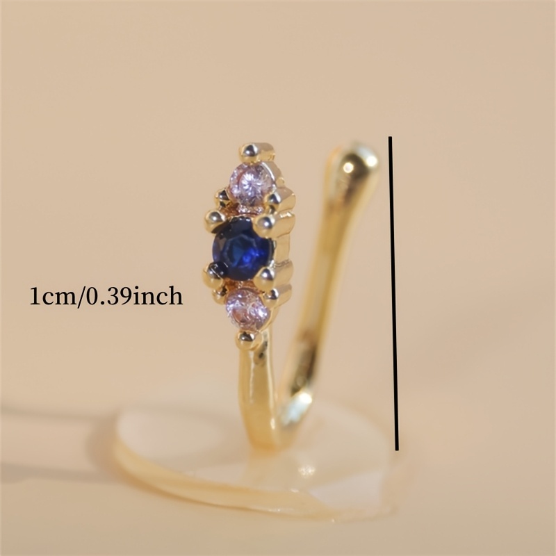 ชุดคลิปหนีบจมูกเพทายสีน้ำเงิน  - Body Jewelry Nose Ring บทวิจารณ์และราคา