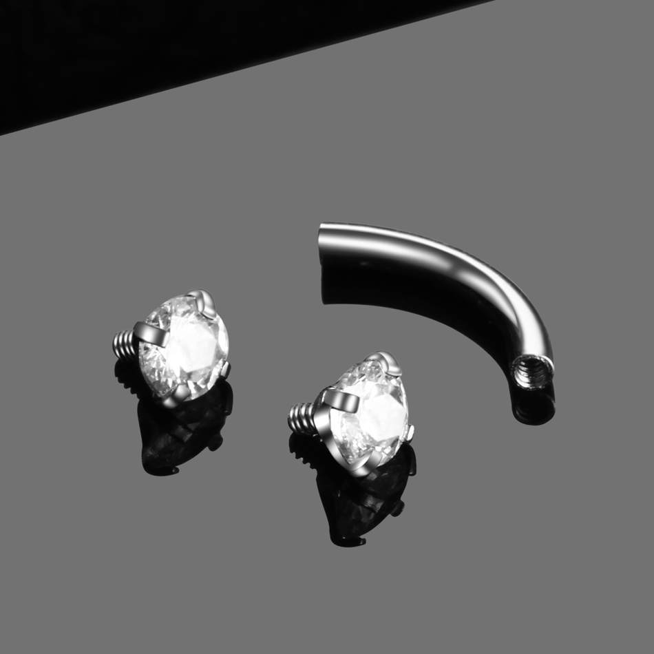 1PC เหล็กโค้ง Barbell Piercing - Eyebrow Curved Barbell บทวิจารณ์และราคา