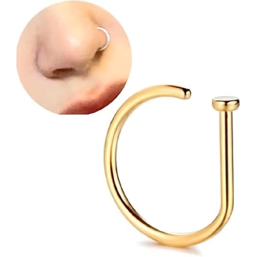 ชุดแหวนจมูกปลอมรูปตัว D แบบไม่ - Body Jewelry Nose Ring บทวิจารณ์และราคา