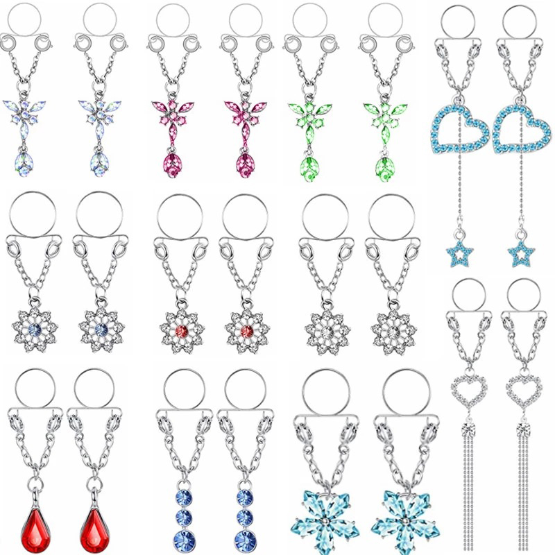 จิวตกแต่งหัวนมรูปผีเสื้อคริสตั - Body Jewelry Nipple Rings บทวิจารณ์และราคา