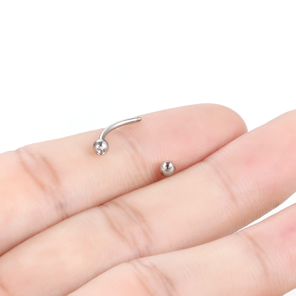 ต่างหูกล้วยเจาะคิ้วคริสตัลสเตน - Eyebrow Curved Barbell บทวิจารณ์และราคา