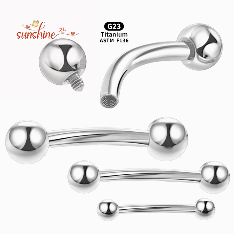 2PCS ด้ายภายใน G23 ไทเทเนียมโค - Eyebrow Curved Barbell บทวิจารณ์และราคา