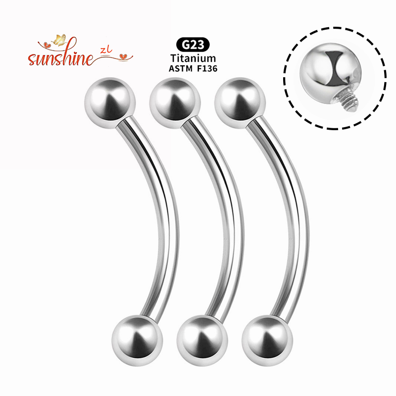 2PCS ด้ายภายใน G23 ไทเทเนียมโค - Eyebrow Curved Barbell บทวิจารณ์และราคา