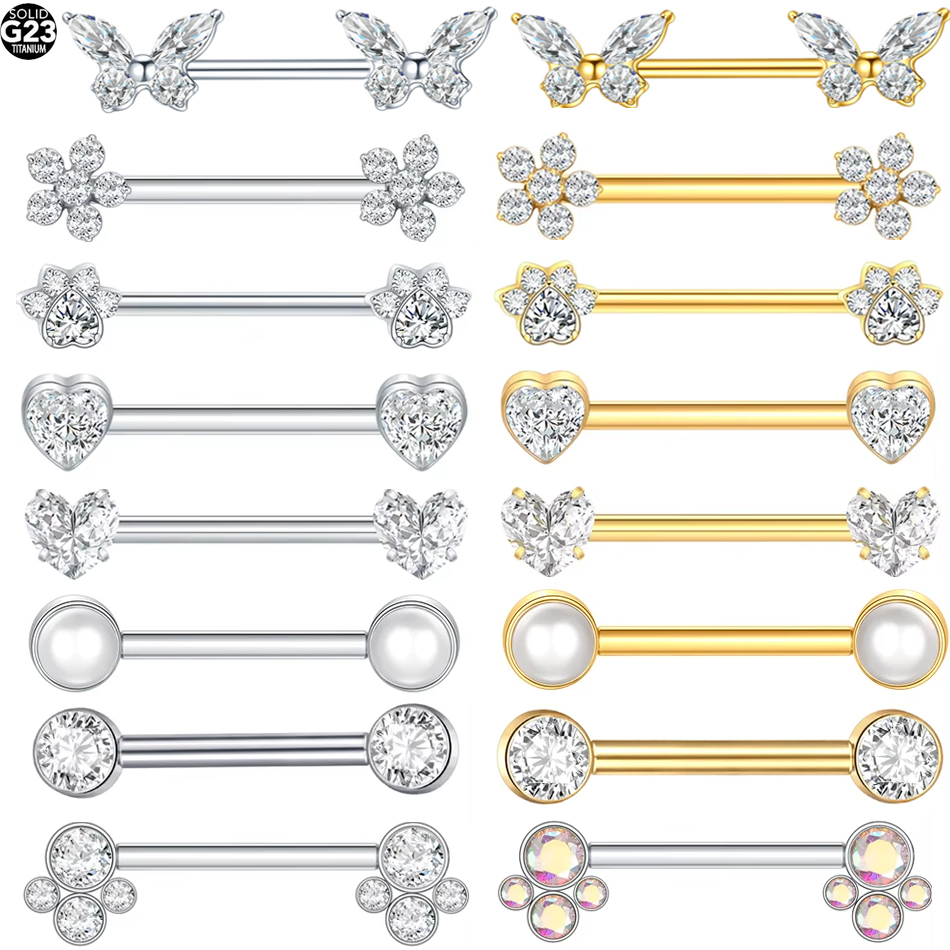 จิวเจาะหัวนมไทเทเนียม G23 แบบแ - Body Jewelry Nipple Rings บทวิจารณ์และราคา